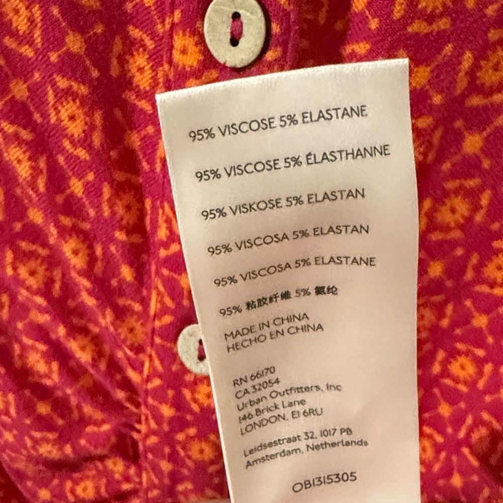Free People Vibrant pink and orange Long Sleeve Dress-XS - Picture 6 of 7